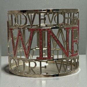 Bath & Body Works Love the Wine You’re With 3 Wick Candle Holder Glitter Metal